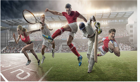 Athletes competing across athletics, tennis, football, cricket and rugby